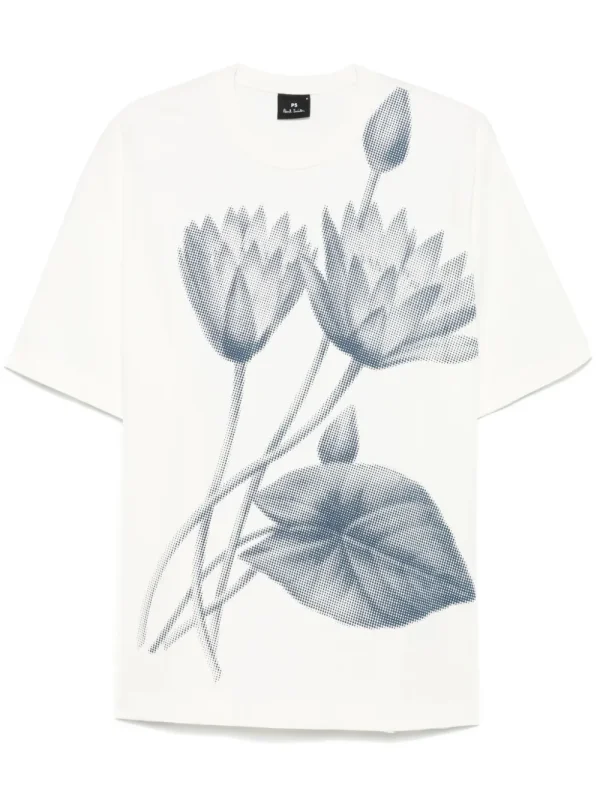 Half Tone Floral Print T-Shirt